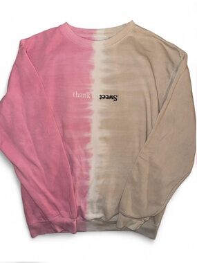 ARIANA GRANDE Thank u and Sweetner Tour Pink and Tan Tie-Dye Sweatshirt